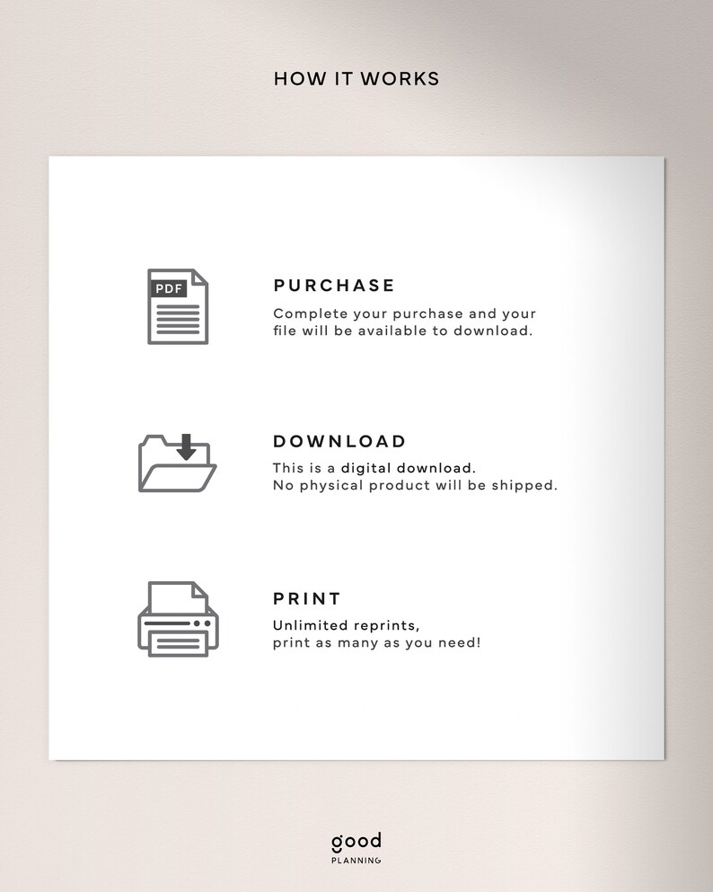 May include: How it works: Purchase, download, and print a digital file. The file is a PDF and can be printed as many times as needed.