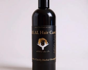 Champú desintoxicante de sal negra de 16 oz: cuidado capilar herbal clarificante