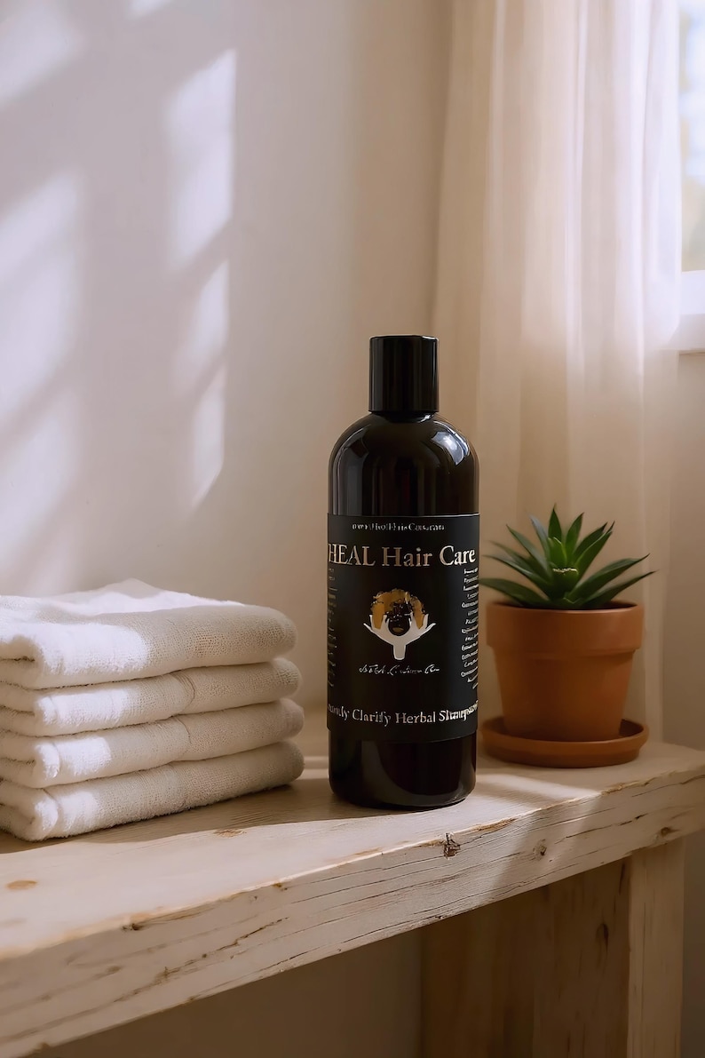 Champú desintoxicante de sal negra de 16 oz: cuidado capilar herbal clarificante imagen 10