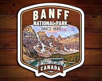 Banff National Park Laptop Sticker, Canada Series, Vinyl Sticker, Canada National Park
