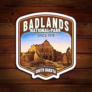 Badlands National Park South Dakota Sticker, United States Series, Vinyl Sticker, United States National Park