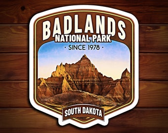 Badlands National Park South Dakota sticker, serie van de Verenigde Staten, vinylsticker, nationaal park van de Verenigde Staten