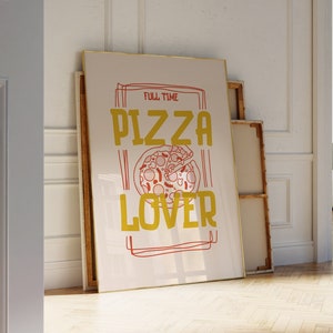 Kitchen Wall Art Retro Kitchen Decor Pizza Lover Poster Vintage Pizza Print Bar Cart Poster Trendy Kitchen Decor Instant Digital Download