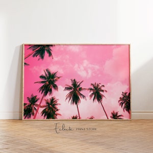 Pink Palm Tree Print: Trendy California Beach House Decor (Digital Download)