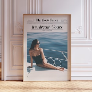 Trendy Newspaper Wall Art La Dolce Vita Print Preppy Newspaper Decor Vintage Italy Print Girly Dorm Room Decor Instant Digital Download