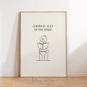 Toilet Wall Art Funny Bathroom Poster Cute Toilet Print Best Seat In The House Poster Toilet Quote Print Trendy Art Instant Digital Download