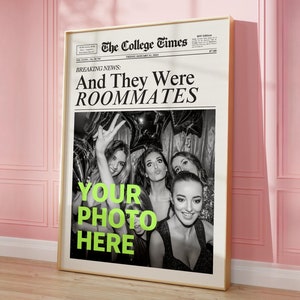 Personalisierter Zeitungsdruck Personalisiertes Geschenk für Mitbewohner Trendige Studentenwohnheim Wandkunst Und sie waren Mitbewohner Poster Geschenk DIGITALER DOWNLOAD