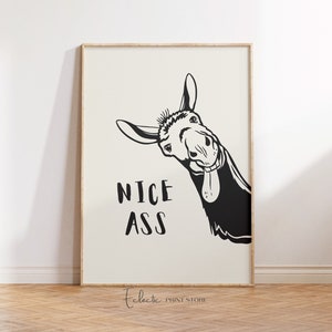 Divertida lámina para inodoro con la frase "Buen trasero" - Arte moderno para el baño (Descarga digital)