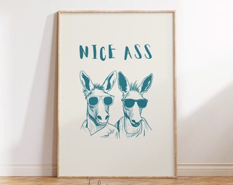Funny Donkey Bathroom Art Print: Trendy Toilet Poster (Digital Download)