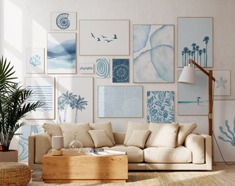 Galleria nautica Wall Set di 20 stampe Coastal Wall Art Boho Beach Gallery Wall Arredamento nautico Galleria eclettica Download digitale istantaneo