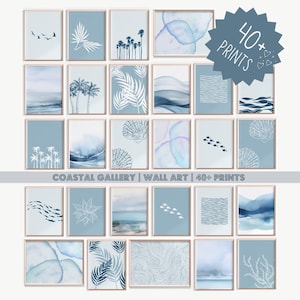 Pacchetto Galleria costiera Set di oltre 40 stampe Arredamento nautico Galleria Boho Beach Arte della parete costiera Grande Galleria eclettica Download digitale istantaneo