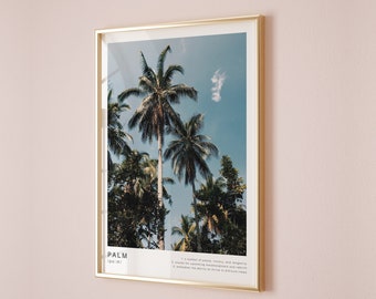 Impresión de palmeras californianas: Arte mural costero para sala de estar (descarga digital)