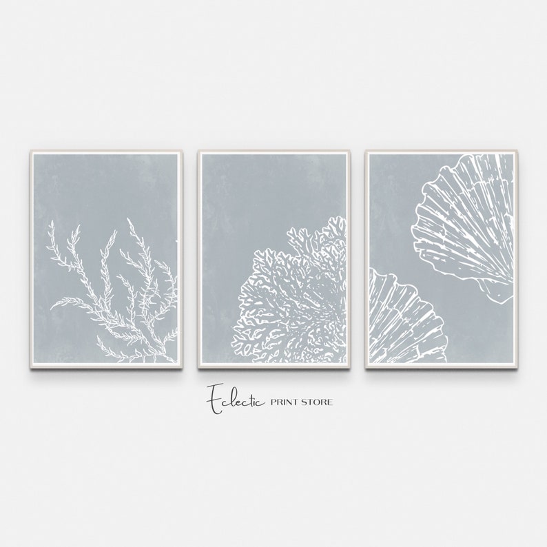 Nautical Wall Art Set of 3 Beach House Decor Coastal Prints Etsy