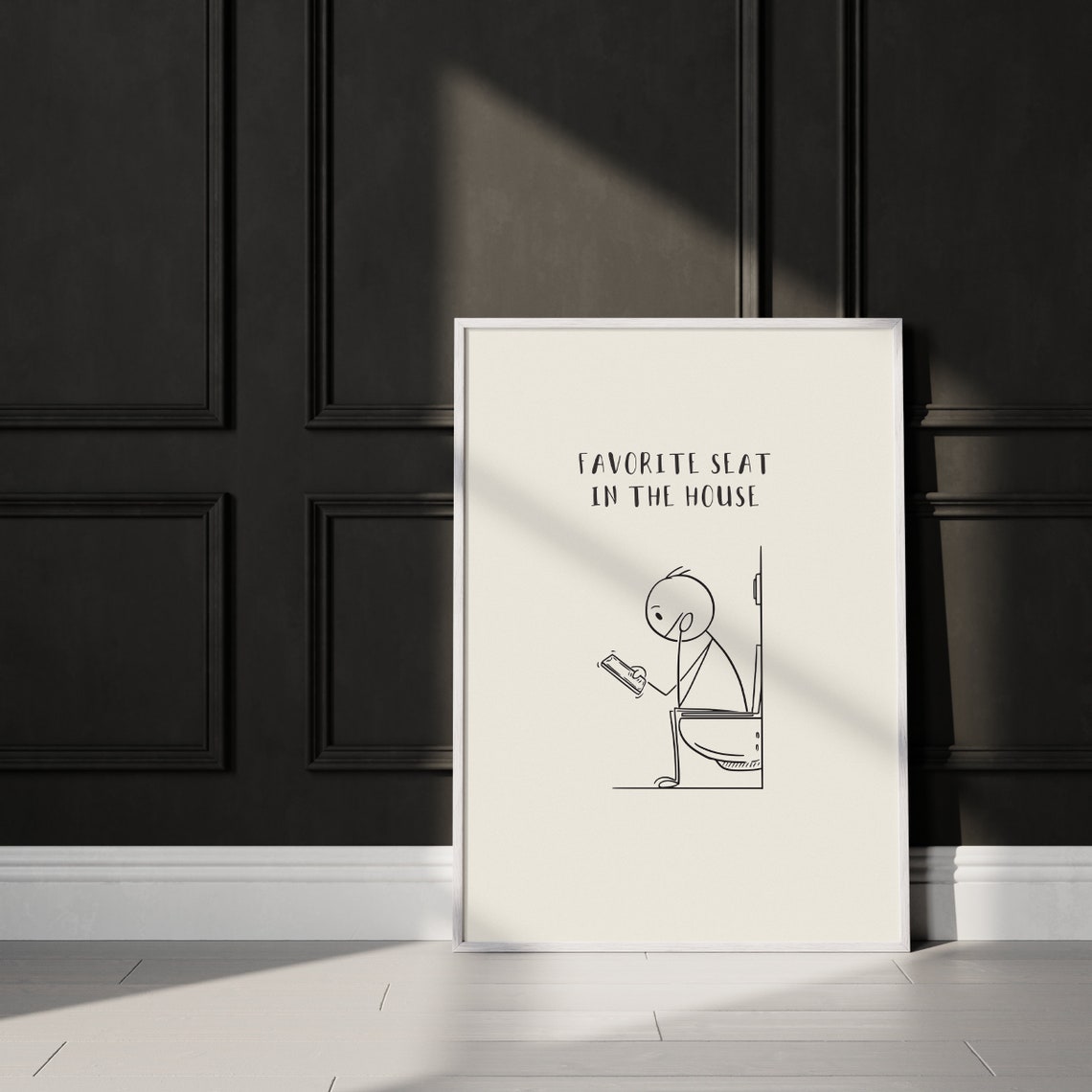 Toilet Wall Art Funny Bathroom Poster Cute Toilet Print Favourite Seat ...