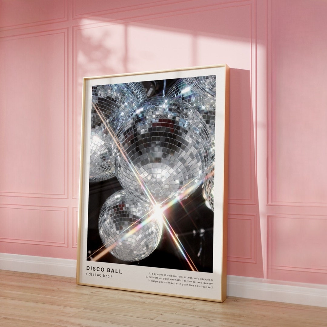 Disco Ball Poster Shiny Mirrorball Wall Art Disco Ball Spiritual