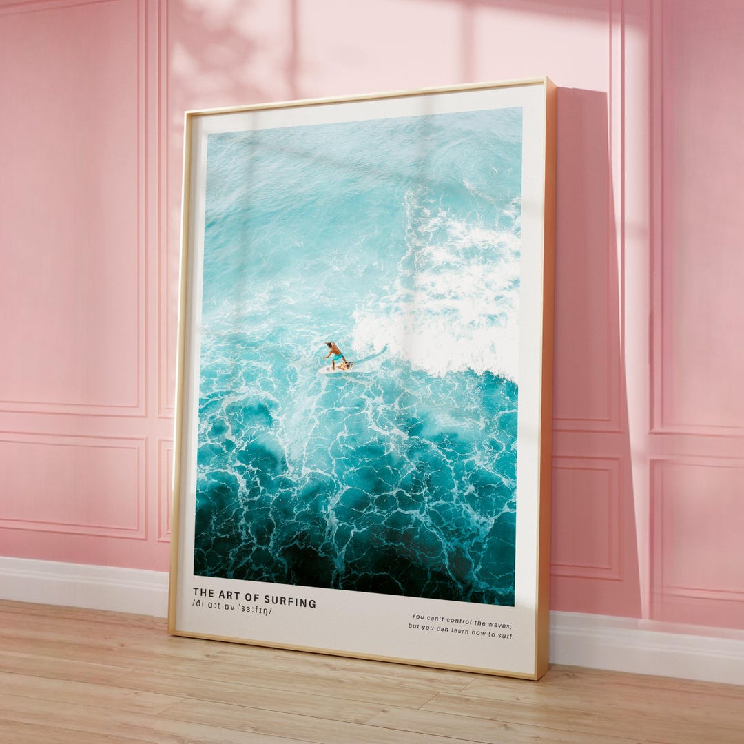 The Art of Surfing Poster Aerial Surf Photography Print Coastal Wall ...