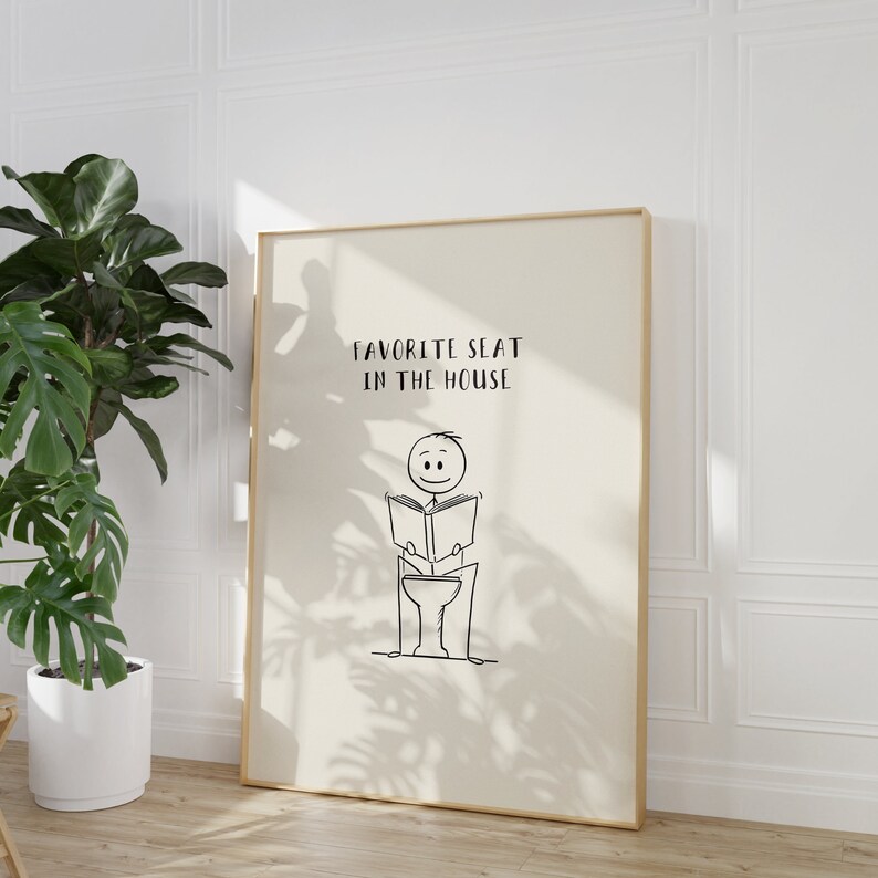 Toilet Wall Art Funny Bathroom Poster Cute Toilet Print Best - Etsy