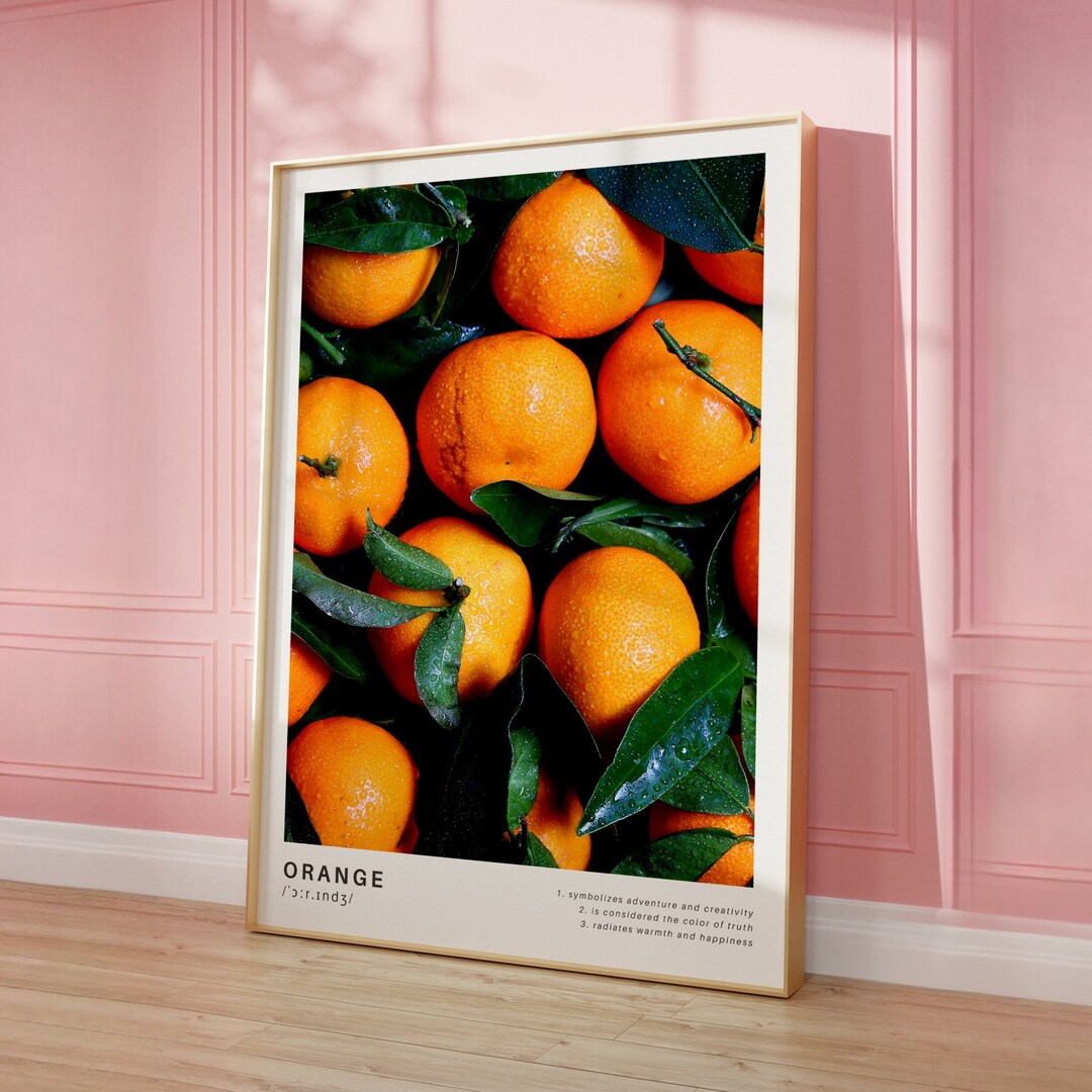 Orange Wall Art Trendy Kitchen Wall Art Orange Definition Print Modern ...