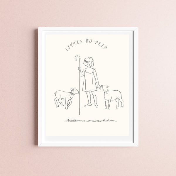 Vintage Wall Art | Little Bo Peep | Digital Wall Art |