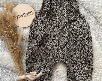 Mitwachsende Latzhose | versch. Farben Leoprint Animalprint | zum Knoten | Unisex