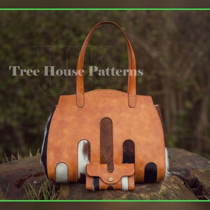 Bolso de mano de piel de vacuno con pelo sobre piel hecho a mano, bolso de piel con cartera a juego, monedero de piel hecho a mano, bolso de uso diario, bolso con asa superior