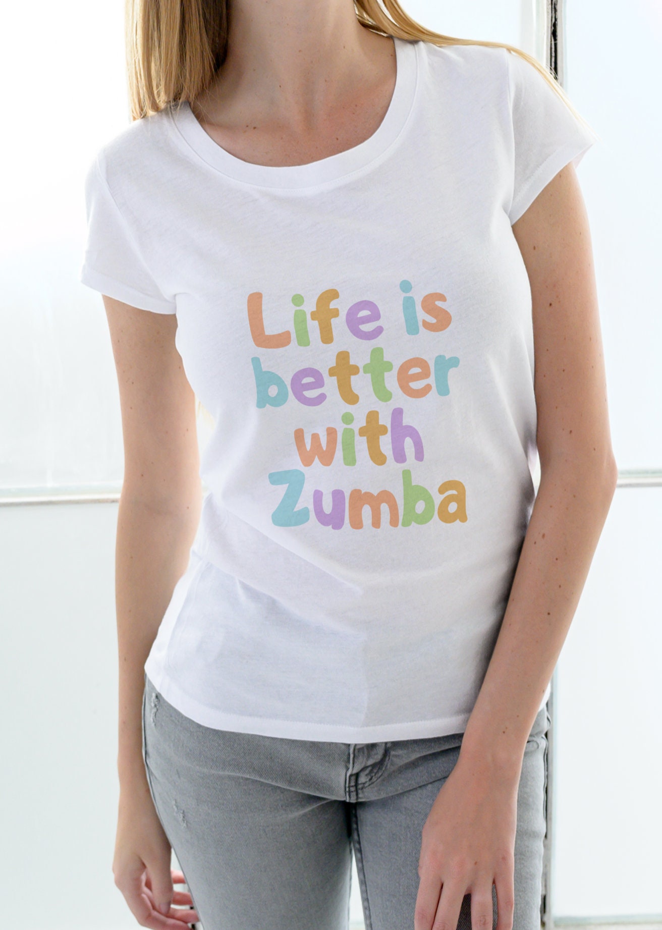 Zumba Fitness - Camiseta para mujer con estampado de moda