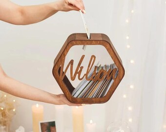 Personalisierte Hochzeit Kartenbox, Spardose für Hochzeit, Rustikale Hochzeitsdeko, Holz Kartenbox, individuelle Hochzeit, Boho Hochzeit Kartenbox