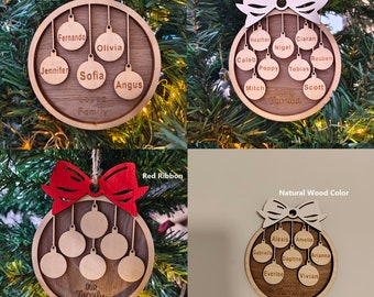 Personalisierter Weihnachtsschmuck, Familienschmuck mit Namen, Geschenkanhänger für Familie, Geschenkanhänger für Familie, Weihnachtsschmuck mit Name