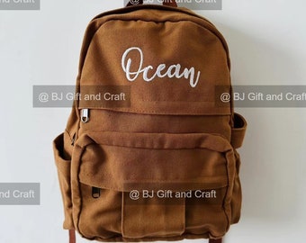 Mochila de lona personalizada, mochila con nombre personalizado, bolsa de lona personalizada, personalizada, bolsa escolar de lona, mochila de lona, mochila de lona