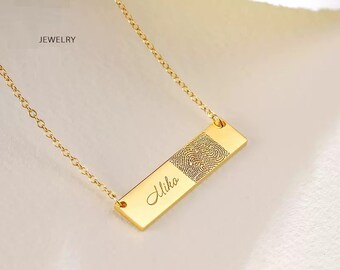 Pendentif empreinte de pouce | Collier personnalisé | Collier prénom | Cadeau Saint Valentin | Cadeaux pour ELLE | Cadeaux pour LUI | Collier personnalisé