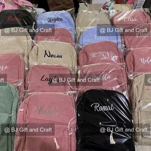 Personalisierter bestickter Kinderrucksack, Kinderrucksack personalisiert, personalisierter Namensrucksack, bestickter Rucksack für Erwachsene, Cordrucksack für Kinder Bild 9