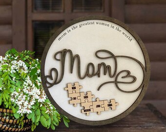 Panneau de puzzle personnalisé pour la fête des mères, panneau de puzzle personnalisé pour maman, puzzle de la fête des mères dans un cadre, cadeau personnalisé pour la fête des mères, cadeau personnalisé