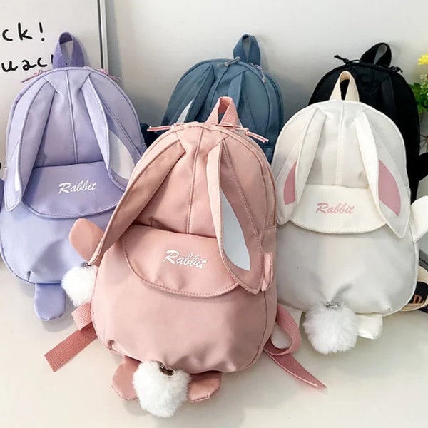 Personalized embroidered backpack, kids backpack personalized, custom name backpack, Easter bunny bag, toddler bag with names