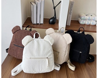 Sac à dos brodé personnalisé, sac à dos prénom personnalisé, sac à dos en velours côtelé personnalisé, sac à dos personnalisé enfant, sac à dos ours en peluche