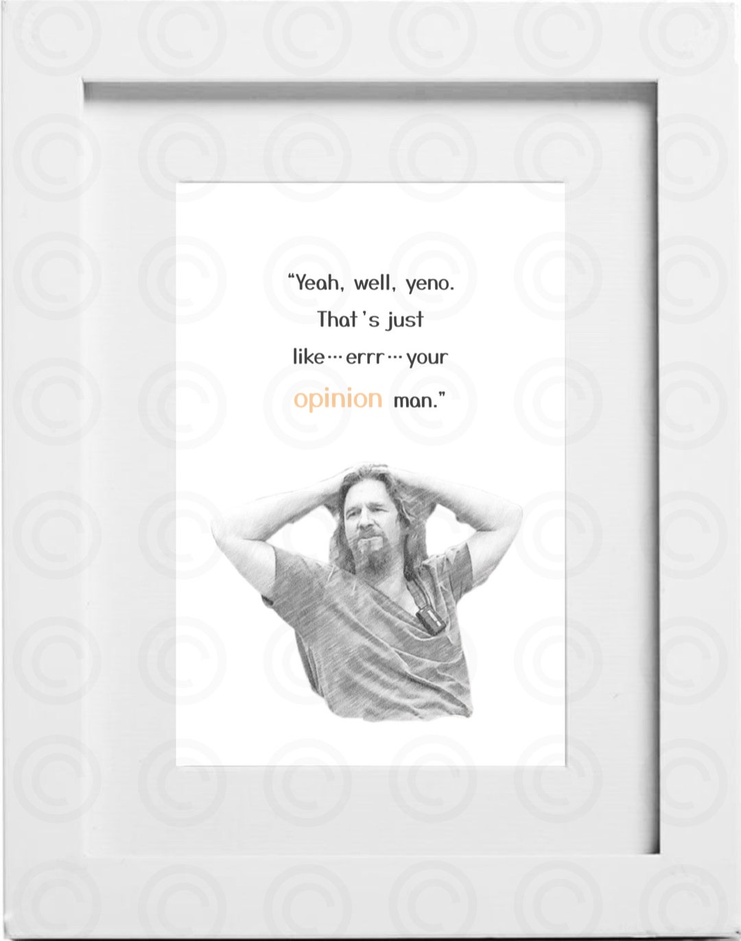Custom the Big Lebowski the Dude 4 X 6 Framed Print Quote Etsy