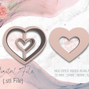 Heart Donut Shape Clay Cutter • Fondant Cutter • Cookie Cutter | Digital STL File | Downloadable File For 3D Printing | 4 Sizes