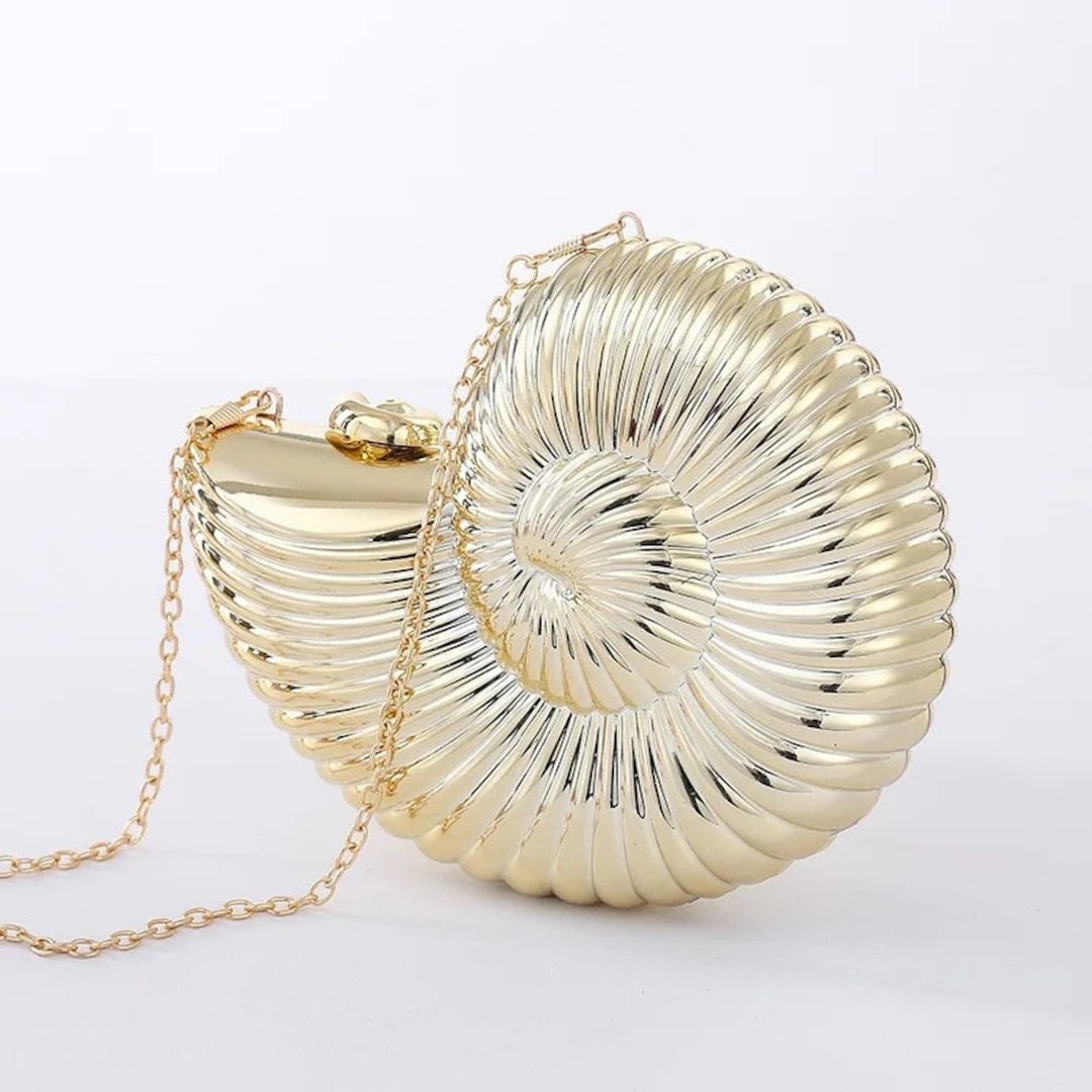 Gold Shell Shoulder Chain Bag - Etsy