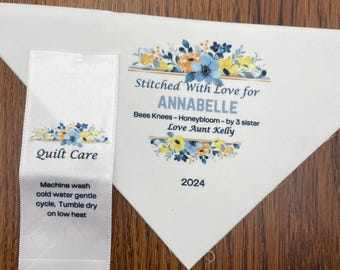 Custom Quilt Labels: Personalized Handmade Quilt Tag