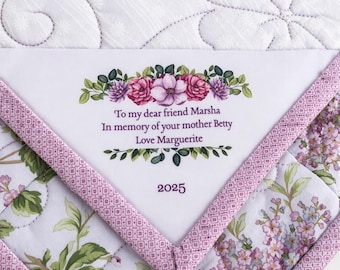 Personalized Quilt Label, Handmade Fabric Tag