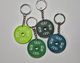 NEW COLOR! Customizable weight plate keychain charm! sport, keychain, eleiko, rogue, pendants, gift, weightlift, powerlifting, crossfit