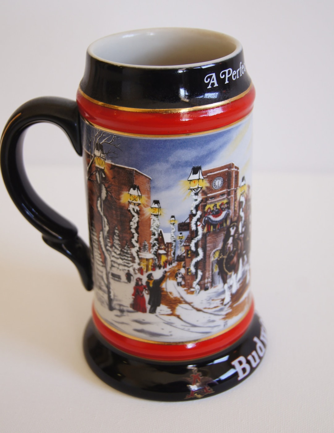 Budweiser Christmas Beer Stein 1992 Etsy