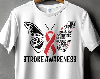 Stroke Awareness Svg Png, I Am the Storm Svg Cricut, Stroke Warrior Survivor Png Sublimation Designs