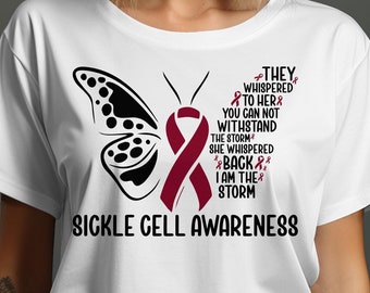 Sickle Cell Awareness Svg Png, I Am the Storm Svg Cricut, Sickle Cell Warrior Survivor Png Sublimation Designs
