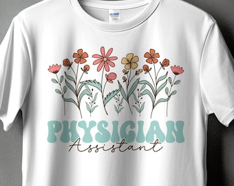 Asistente médico png Svg, PA Svg, Floral Groovy Asistente médico Svg Cricut, Sublimación png asistente médico, Semana de apreciación de PA