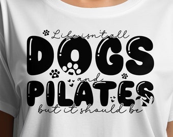 Pilates Svg Png, Dog Lover Pilates Svg Cricut, Women Workout Gym Png, Fitness Women Png Sublimation Designs