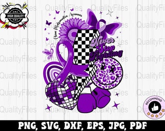 Retro Chiari Malformation Awareness Svg Png, Never Stop Fighting Svg Cricut, Chiari Malformation Awareness Warrior Png Sublimation Design