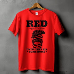 Red Friday Svg Png, Support Our Troops Messy Bun Svg, Military Svg Cricut Png Sublimation Designs