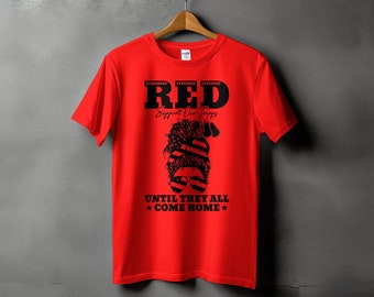 Red Friday Svg Png, Support Our Troops Messy Bun Svg, Military Svg Cricut Png Sublimation Designs