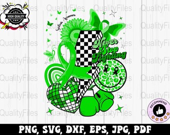 Retro Scoliosis Awareness Svg Png, Never Stop Fighting Svg Cricut, Support Scoliosis Awareness Warrior Png Sublimation Design