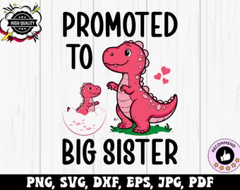 Big Sister Svg Png, Promoted To Big Sister Dinosaur Png, Big Sis Svg Cricut, Big Sister Baby Announcement Png Sublimation Designs
